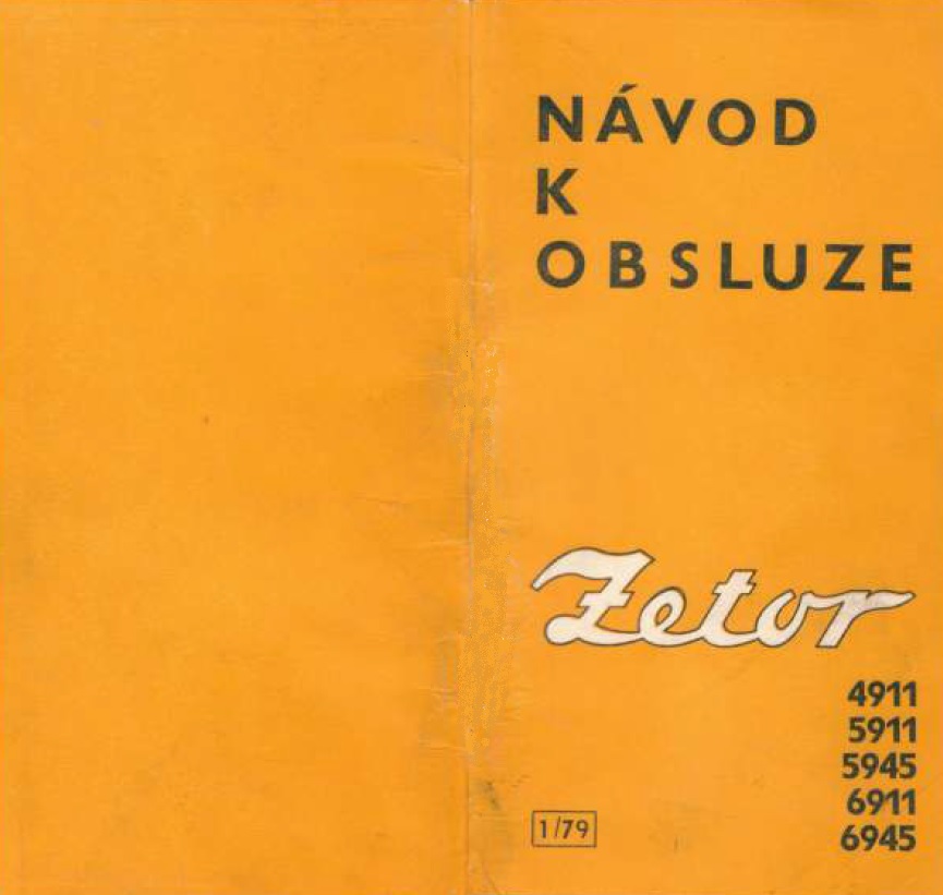 Zetor 4911, 5911, 5945, 6911, 6945 Navod na obsluhu